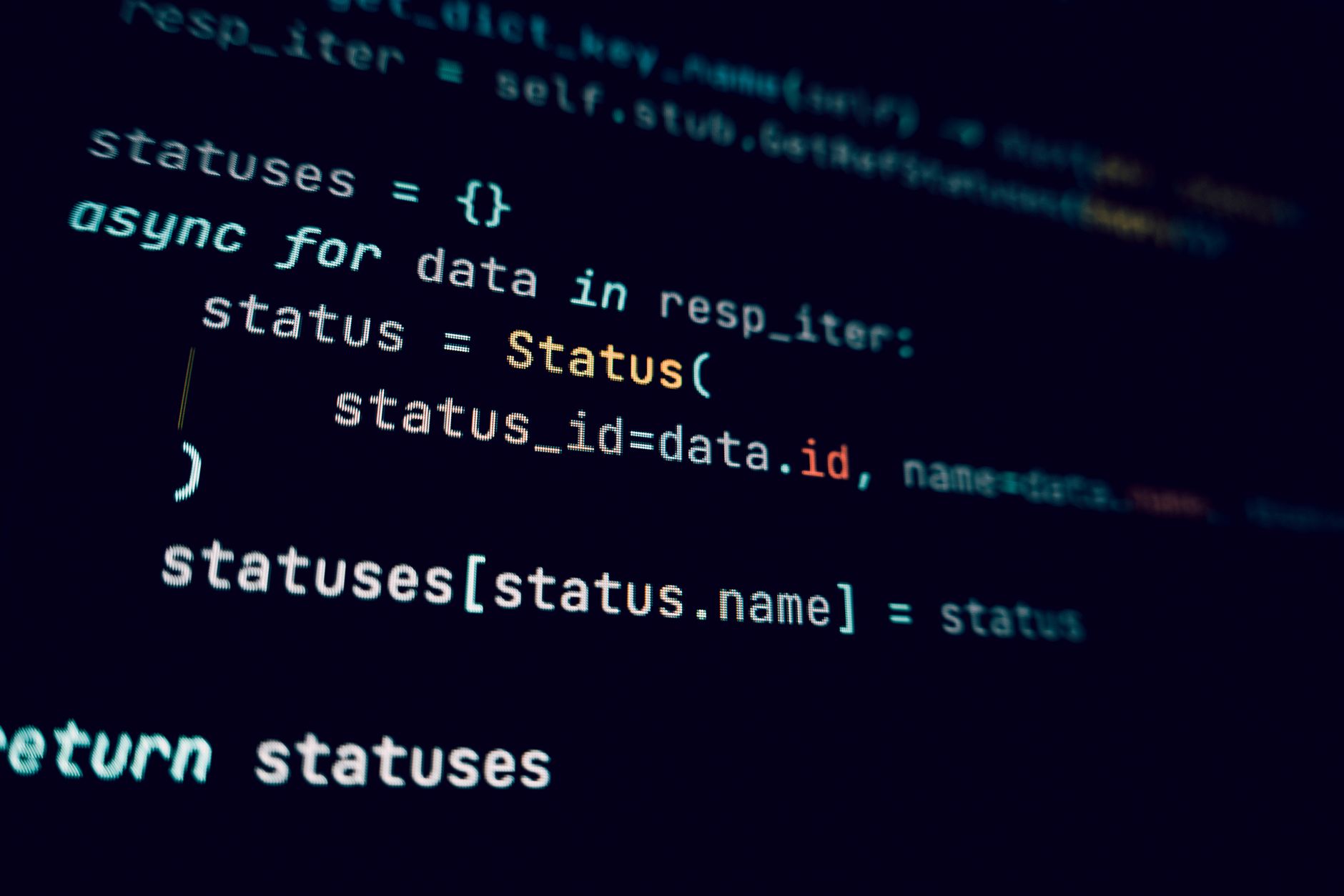 Dark-theme code editor screen showing configuration